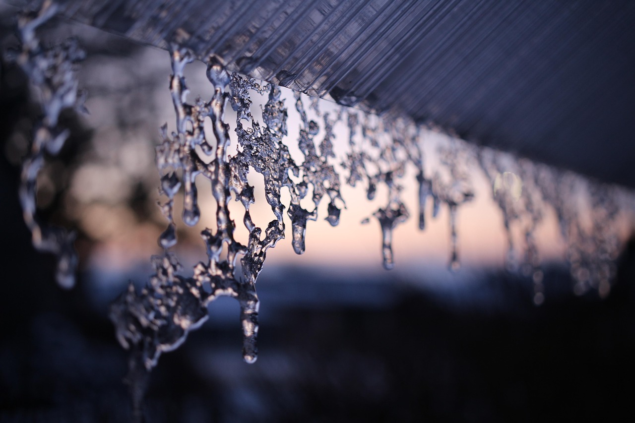 icicle, winter, nature, snow, frost, roof, acrylic glass